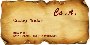 Csaby Andor névjegykártya