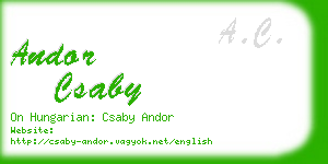 andor csaby business card